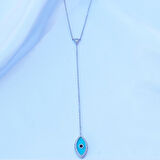 Mine İşli Göz Figürlü Gümüş Kolye