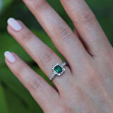 Yeşil Zirkon Taşlı Baget Tek Taş Gümüş Yüzük