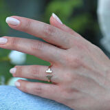 Tffny Modeli Gold Kaplama Ayarlanabilir Gümüş Yüzük