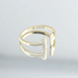 Tffny Modeli Gold Kaplama Ayarlanabilir Gümüş Yüzük