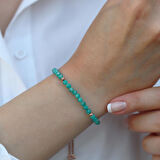 Firüze Taşlı Asansörlü Rose Gold Kaplama Gümüş Bileklik