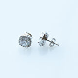 Oval Taşlı Swarovski Gümüş Tektaş Küpe