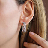 Baget Çoktaşlı Halka Gümüş Küpe