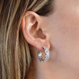 Baget Çoktaşlı Halka Gümüş Küpe