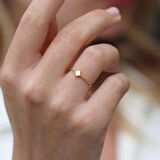 Alhmbra Gold Kaplama Minimal Gümüş Yüzük