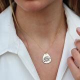 Damla Göz Gold Kaplama Gümüş Kolye