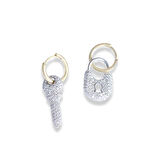 Anahtar Kilit Gold Kaplama Gümüş Küpe