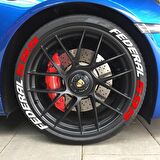 Federal 595 Kırmızı Beyaz Kalıcı Lastik Yazısı Federal 595 Sticker 8 Kit