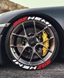 392 Hemi Kırmızı Kalıcı Lastik Yazısı 392 Hemi Sticker 4 Kit