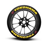 Yokohama Sarı Kalıcı Lastik Yazısı Yokohama Sticker 8 Kit