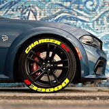 Dodge Charger RT Sarı Kalıcı Lastik Yazısı Dodge Charger RT Sticker 4 Kit
