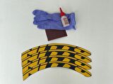 Nitto Sarı Kalıcı Lastik Yazısı Nitto Sticker 4 Kit