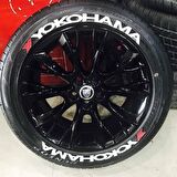 Yokohama Beyaz Kalıcı Lastik Yazısı Yokohama Sticker 8 Kit Büyük Boy