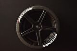 Bridgestone Potenza Beyaz Kalıcı Lastik Yazısı Bridgestone Potenza Sticker 8 Kİt