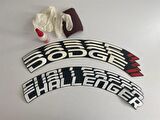 Dodge Challenger Beyaz Kalıcı Lastik Yazısı Dodge Challenger Sticker 8 Kİt