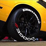 Dodge Challenger Beyaz Kalıcı Lastik Yazısı Dodge Challenger Sticker 8 Kİt
