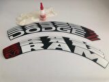 Dodge Ram Beyaz Kalıcı Lastik Yazısı Dodge Ram Sticker 8 Kİt