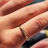 Zirkon Taşlı Aşk Düğümü Taşlı Burma Evlilik Teklifi 14 Ayar Altın Yüzük-Hediye Altın Yüzük