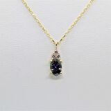 14 Ayar Altın Kolye -1.3Ct Mistik Topaz Aleksantrıt  Oval Taşlı Pırlanta Montürü  Nano Has Taşlı Altın Kolye-Hediye 14 Ayar Altın Kolye