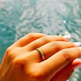 Örgü Desenli Altın Yüzük-Örgü Desenli Alyans-Taşsız Altın Yüzük