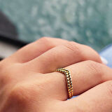 925 Ayar Gümüş Yüzük-Çavuş Çift Burgu Modern Yüzük-925 Ayar Hediye Gümüş Yüzük