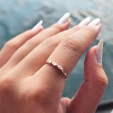 Sierra 0.35 CT Minimal Mekik (Signity Taş) Pırlanta Montörü 14 Ayar Hediye Kadın Altın Yüzük