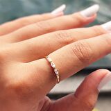 Sierra 0.35 CT Minimal Mekik (Signity Taş) Pırlanta Montörü 14 Ayar Hediye Kadın Altın Yüzük