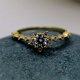 Gümüş Yüzük - Vintage Jennifer Lopez 0.85 CT Swarovski Taşlı 925 Ayar Gümüş Yüzük-Hediyelik Yüzük 