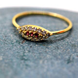 Gümüş Yüzük - Mekik Göz Kadın 925 Ayar Gümüş Yüzük-Nano Yakut Taşlı Göz Minimal Hediye Gümüş Yüzük