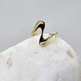 Gümüş Yüzük - Helezon Tasarım 925 Ayar Gümüş-Taşsız Gümüş Yüzük-Dalgalı Tasarım 925 Ayar Gümüş Yüzük