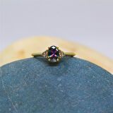 1.20Ct Mistik Topaz(Alecsandrt)Selena Evlilik Teklifi 14 Ayar Altın Yüzük-Alecsandrt Tria Tek Taş Yüzük