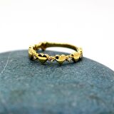 Kalp Sadakat Yemini (Pırlanta)Taşlı 14 Ayar Altın Sıralı Alyans Yüzük-Hediye 14 Ayar Altın Yüzük