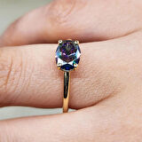 Gümüş Yüzük - 2.60 Ct Lopez Mistik Topaz Tektaş 925 Ayar Gümüş Yüzük - Tek Taş 925 Ayar Gümüş Yüzük