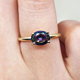 Gümüş Yüzük - 2.60 Ct Lopez Mistik Topaz Tektaş 925 Ayar Gümüş Yüzük - Tek Taş 925 Ayar Gümüş Yüzük