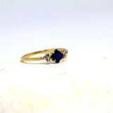 Gümüş Yüzük - Safir Carolin Alyans Yüzük - 0.40 Ct Nano Safir 925 Ayar Gümüş Evlilik Teklifi Yüzük