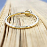 Gümüş Yüzük - Mavi Göz Boncuklu 925 Ayar Gümüş Tektaş-Nazar Boncuklu Minimal 925 Ayar Tektaş Yüzük