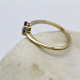 Gümüş Yüzük - 0.70 CT Pırlanta Möntörü Doğal Zultanit Taşlı Evlilik Teklifi 925 Ayar Gümüş Yüzük