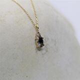 0,60 CT Sultanayt 0,10 CT Pırlanta(Sıgnty) Taşlı Modern Tasarım Altın Kolye-14 Ayar Hediye Altın Kolye