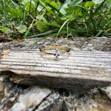 0,50CT Mekik Pırlanta(Sıgnty)Tektaş Modern Tasarım 14 Ayar Altın Yüzük-Pırlanta Tektaş Altın Yüzük