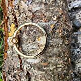 0.90CT Pembe Ouartz Tektaş Evlilik Teklifi Pırlanta Montörü Estetik Tektaş 14 Ayar Altın Tarz Yüzük