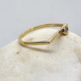 0,25CT Pırlanta Montörü(Signty Taşlı)Kare Kol Tasarım 14 Ayar Altın Hediye Kadın Modern Tektaş Yüzük