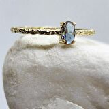 Mila 0,30 CT Sultanayt Tektaş Minimal Tasarım 14 Ayar Altın Yüzük-Sultanayt Hediye Tektaş Yüzük