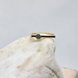 0,25CT Pırlanta Montörü(Firuze Taşlı)Kare Kol Tasarım 14 Ayar Altın Hediye Kadın Modern Tektaş Yüzük