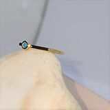 0,25CT Pırlanta Montörü(Firuze Taşlı)Kare Kol Tasarım 14 Ayar Altın Hediye Kadın Modern Tektaş Yüzük