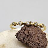 Beş Taş 0,45CT Pırlanta Montörü Evlilik Alyansı-Pırlanta(Signity Taşlı)Alyans-Hediye Altın Yüzük 