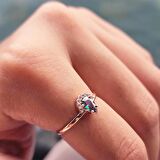 Anna 0.48 CT Mistik Topaz Kraliyet Tacı Pırlanta Montörü 14 Ayar Kadın Yüzük-Altın Kraliyet Yüzük