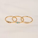 Gümüş Yüzük - Tria Swarovski Taşlı Modern Evlilik Teklifi Yüzüğü - Minimal Hediyelik Gümüş Yüzük