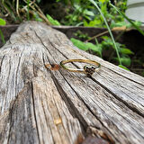 Gümüş Yüzük - Love Kalp Şampanya Renkli Minimal Gümüş Yüzük-Hediye Düz Kol Minik Taşlı Gümüş Yüzük