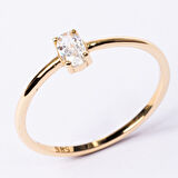 0.50CT Oval Sade Minimal Pırlanta(Signty Taşlı)Tasarım Gümüş Tektaş-Pırlanta Oval Gümüş Tektaş Yüzük