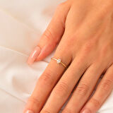 0.50CT Oval Sade Minimal Pırlanta(Signty Taşlı)Tasarım Gümüş Tektaş-Pırlanta Oval Gümüş Tektaş Yüzük